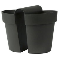 Euro 3 Plast Balkon-Hängetopf 'Be Up Duo', anthrazit, ca. 33 x 25 x H 25 cm