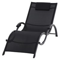 Liege 'Tropez', schwarz, Ranotex®, ca. 66 x 165 x 64 cm