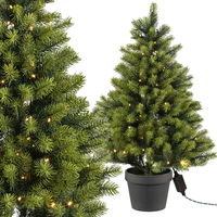 Künstlicher Weihnachtsbaum im Topf mit LED-Beleuchtung, Höhe ca. 90 cm