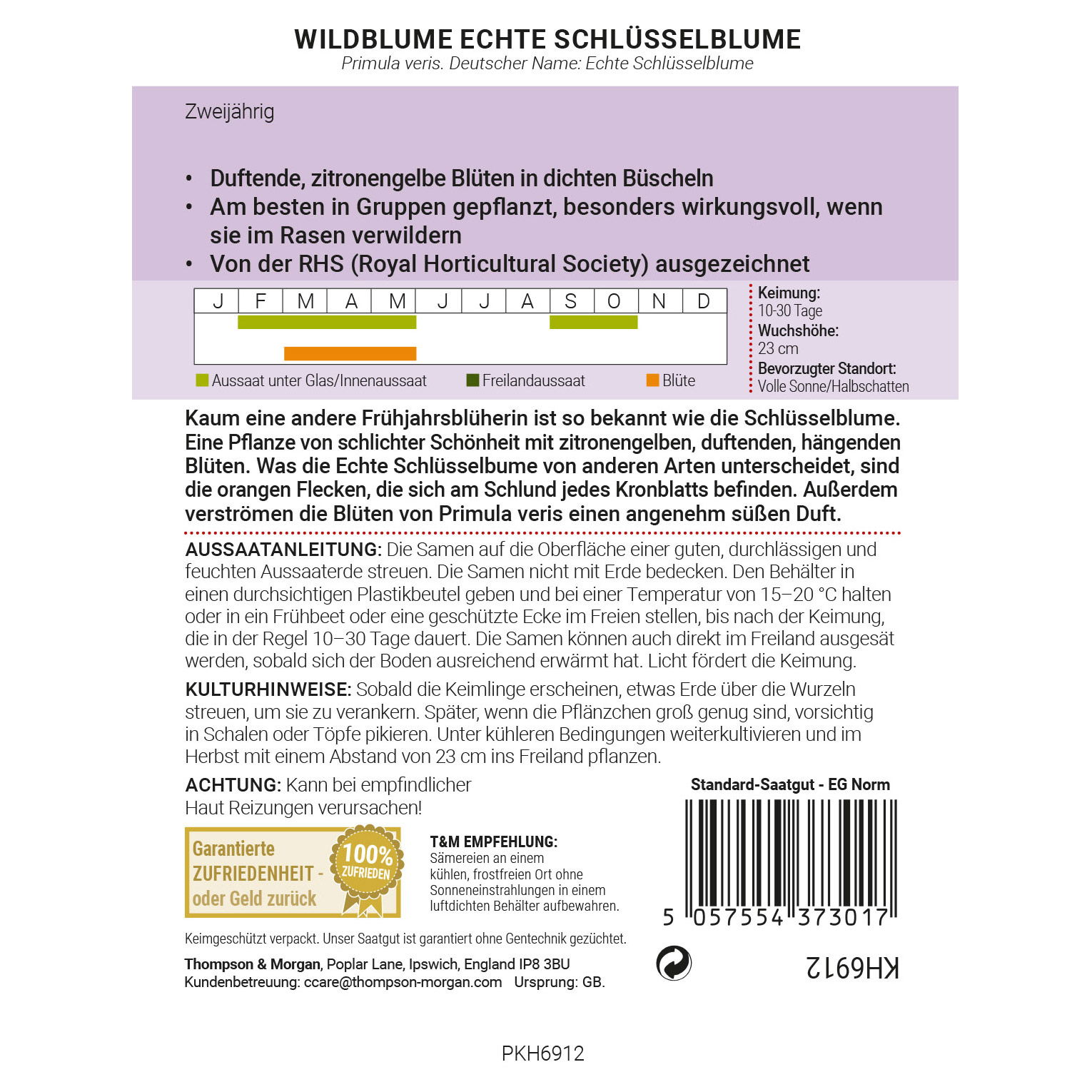 Thompson & Morgan Wildblume Echte Schlüsselblume, gelb Thompson & Morgan Wildblume Echte Schlüsselblume, gelb