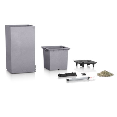 Lechuza 'Canto Stone 30 high', steingrau, ca. 30 x 30 x H 56 cm