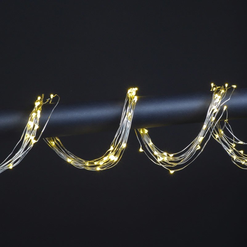 LED Lichterkette Regen Silberdraht, 360 LEDs, warmweiß, 2,5 m
