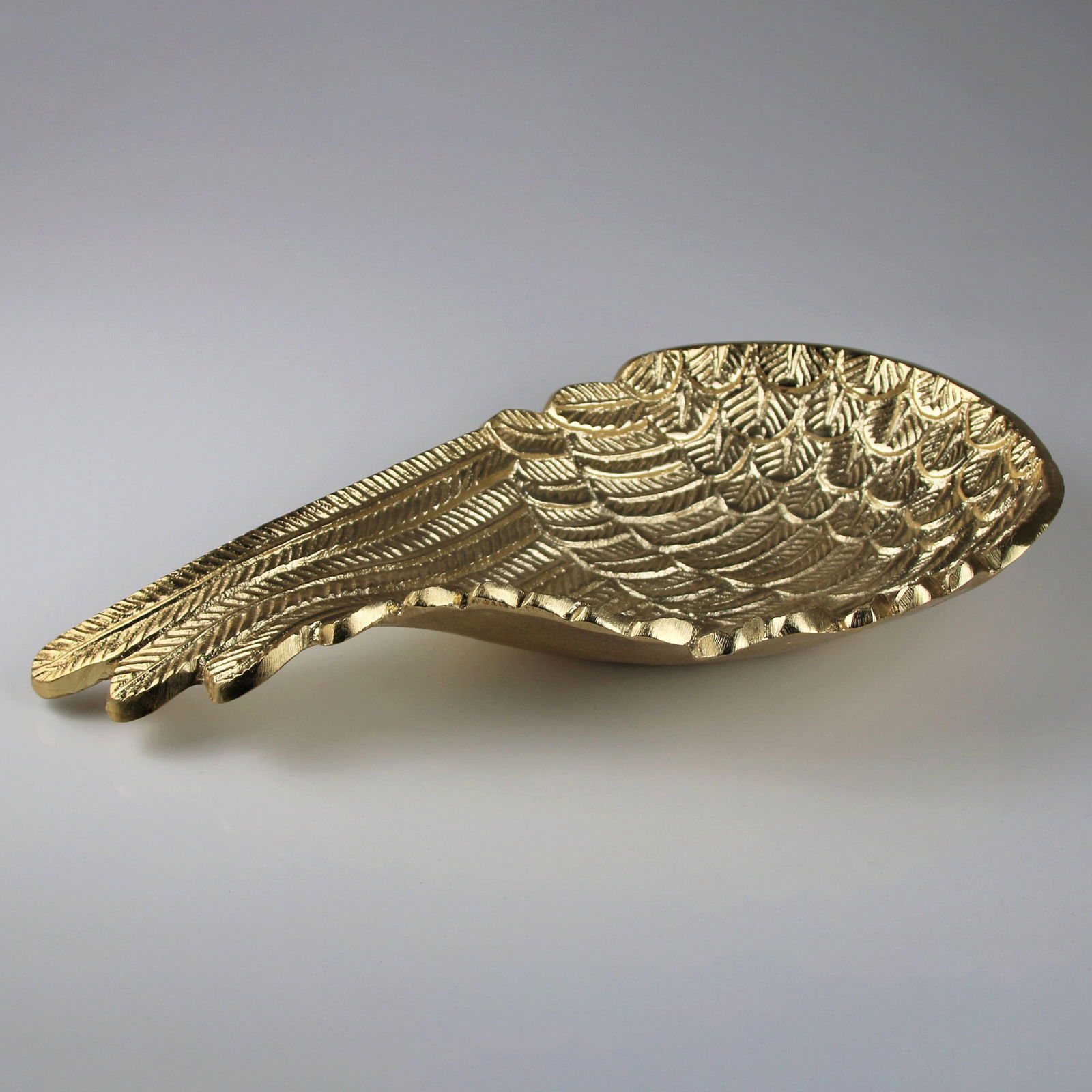 Schale in Form eines Engelsflügels, gold, L 27 x B 14 cm