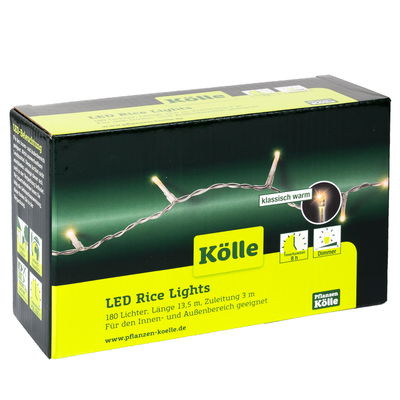 Kölle LED Lichterkette Rice Lights, klassisch warm, 180 LEDs, Länge ca. 13,5 m
