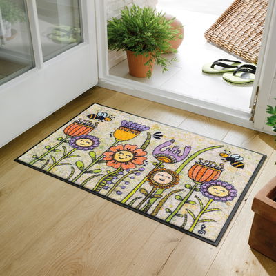 Kleen-Tex Fußmatte 'Friendly Flowers', ca. 75 x 50 cm