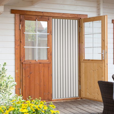 Conacord Streifenvorhang, grau/weiß, PE, ca. H200 x B90 cm