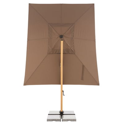 Doppler Pendelschirm 'Alu-Wood XL LED Ultra', greige, ca. 400 x 300 cm