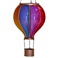 Solarlaterne Heißluftballon 'Aurora XL', bunt, ca. Ø19 x H62 cm