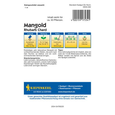 Saatgut Mangold 'Rhubarb Chard'