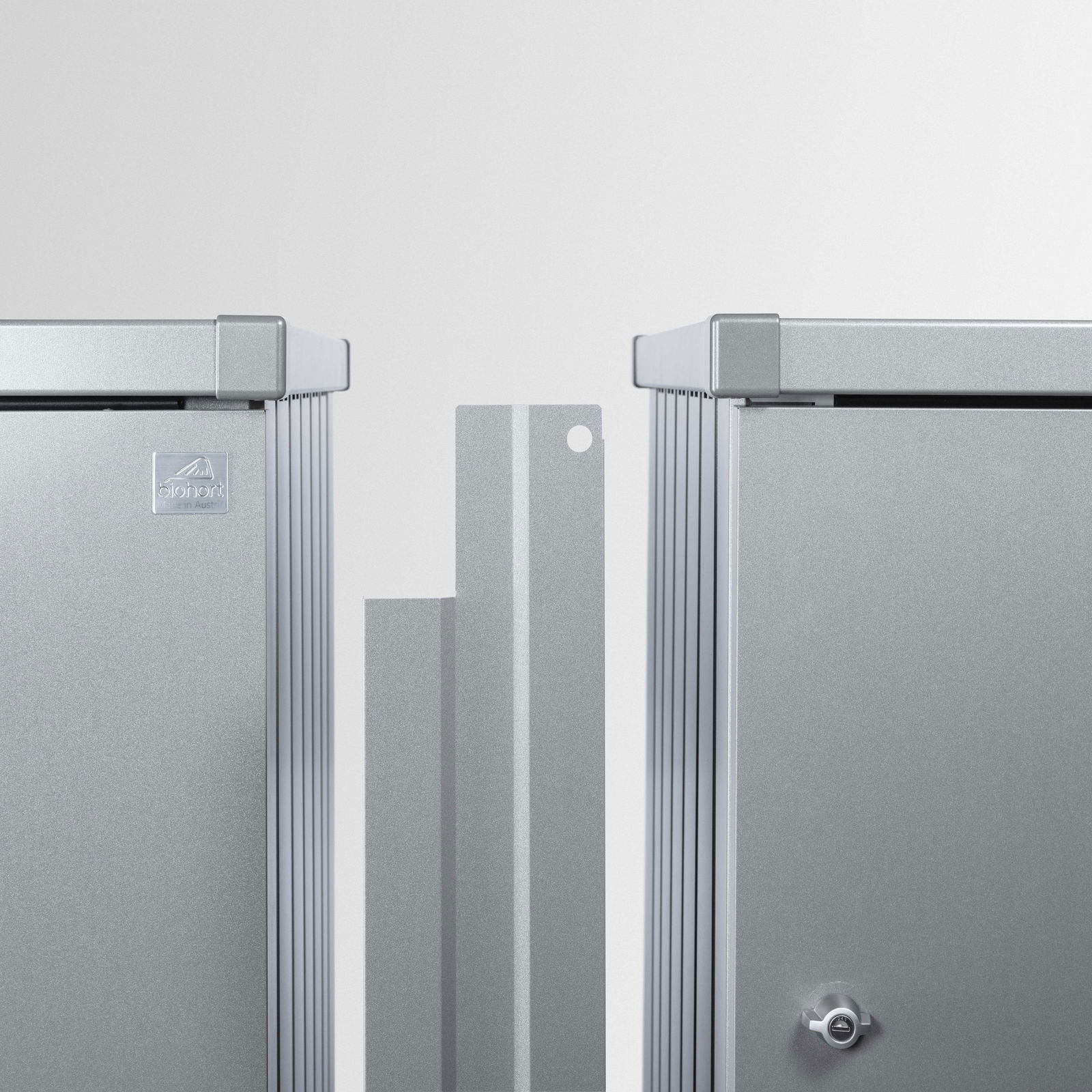 Biohort Verbindungselement für 3 Mülltonnenboxen 'Alex', silber-metallic