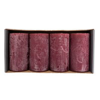 Safe Candle Stumpenkerzen 'Rustic', altrot, 4 Kerzen je Ø 6 x H 11 cm
