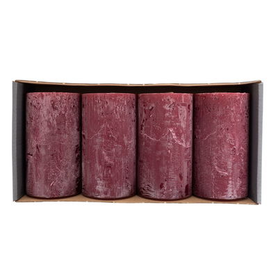 Safe Candle Stumpenkerzen 'Rustic', altrot, 4 Kerzen je Ø 6 x H 11 cm