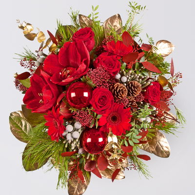 Blumenstrauß 'Weihnachtsglanz', handgebunden