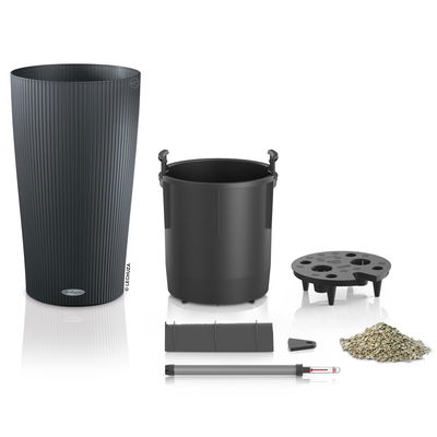 Lechuza 'Cilindro Color 23', schiefergrau, ca. Ø 23 x H 41 cm