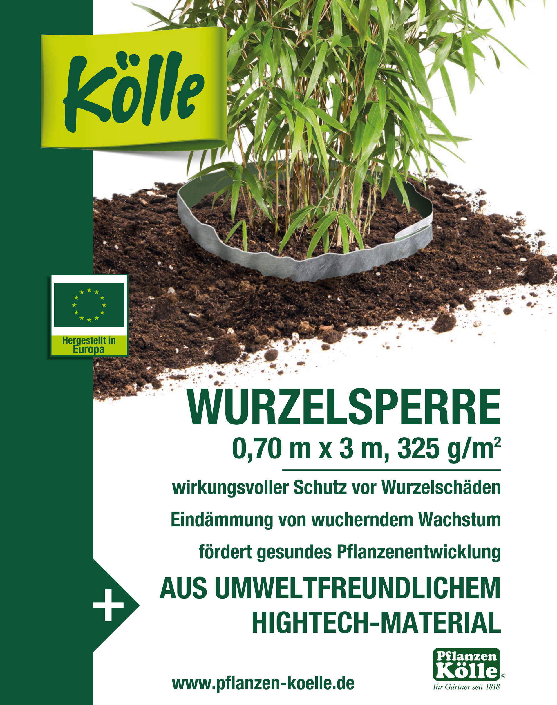 Kölle Wurzelsperre für Bambus 0,7 x 3 m