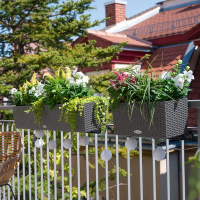 Lechuza Pflanzkasten 'Balconera Cottage 100', schwarz, ca. 99 x 19 x H 19 cm