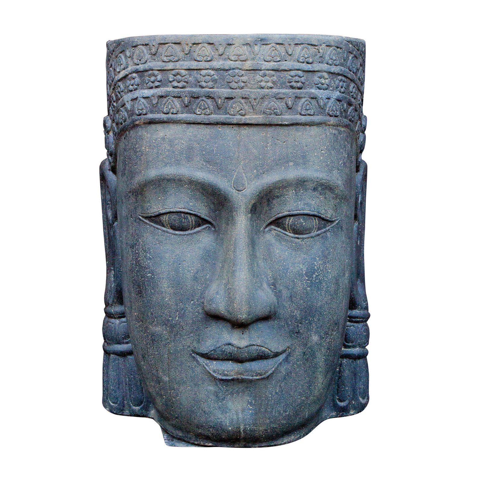 Khmer-Kopf, Größe M, antikfinish Steinguss, 84 x 60 x 40 cm