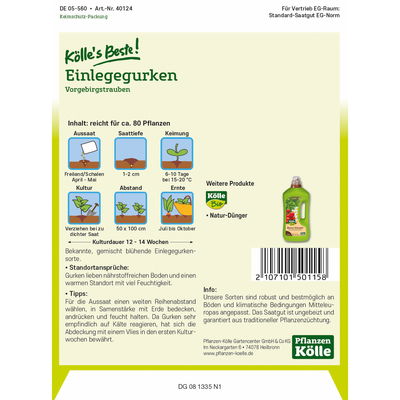 Kölles Beste Gemüsesamen Gurken  Kölles Beste Gemüsesamen Gurken