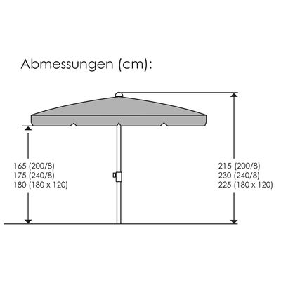 Schneider Sonnenschirm 'Ibiza', anthrazit, ca. 180 x 120 cm