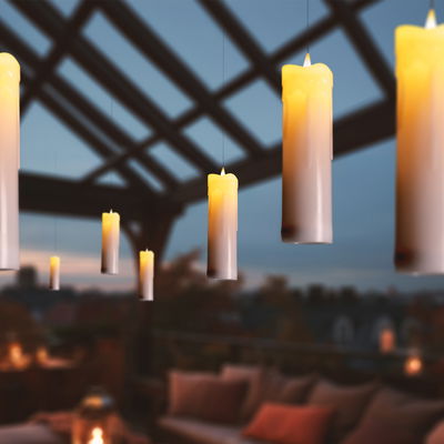 Schwebende LED Kerzen, weiß, 6 Kerzen inkl. Zauberstab Schwebende LED Kerzen, weiß, 6 Kerzen inkl. Zauberstab