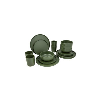 Bo-Camp Geschirrset 'Patom', 16tlg., grün, Melamin Bo-Camp Geschirrset 'Patom', 16tlg., grün, Melamin