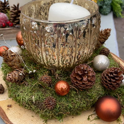 Waldmoos in der Holzkiste, ca. 25x13x7 cm, 4er-Set