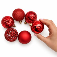 Kugelmix, 37er-Set, weihnachtsrot, Kunststoff, ca. Ø 6 cm Kugelmix, 37er-Set, weihnachtsrot, Kunststoff, ca. Ø 6 cm