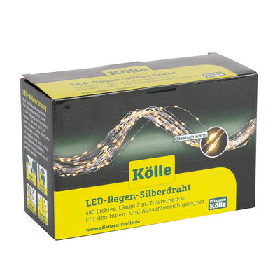 Kölle LED Silberdraht Regen, klassisch warm, 480 LEDs, Länge ca. 2 m Kölle LED Silberdraht Regen, klassisch warm, 480 LEDs, Länge ca. 2 m
