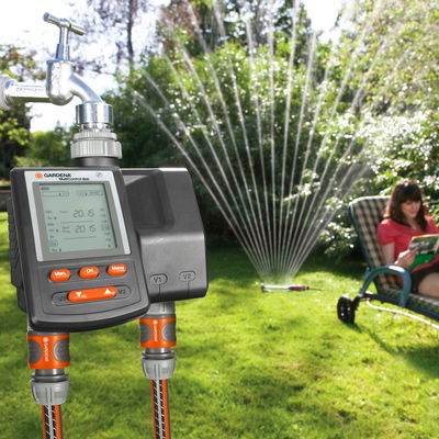 Bewässerungscomputer, Gardena, 2 Gartenbereiche, 3 Vorgänge täglich Bewässerungscomputer, Gardena, 2 Gartenbereiche, 3 Vorgänge täglich