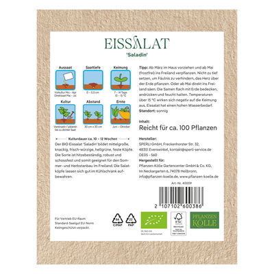 Kölle Bio Gemüsesamen, Eissalat 'Saladin'