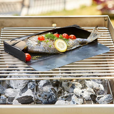 Grilltasche, ca. 31 x 10 x 3 cm, wiederverwendbar, schwarz