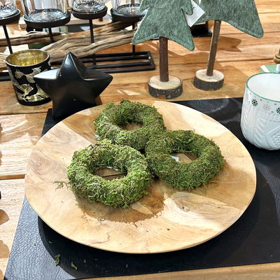 Asiamoos-Kranz, grün, Ø ca. 10 cm, 10 Stück