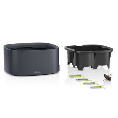 Lechuza 'Pila Color', schiefergrau, ca. 35 x 35 x H 16,5 cm