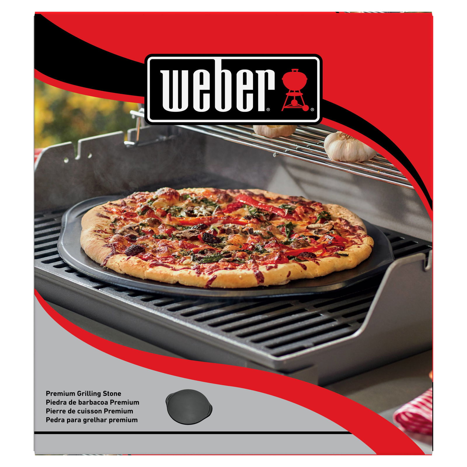 Weber Pizzastein, schwarz, Steinzeug, ca. Ø 46 cm