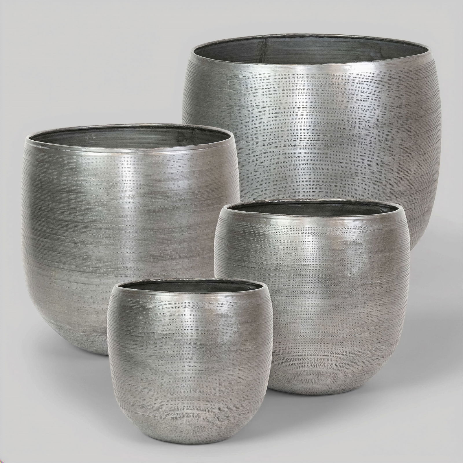 Kölle Pflanzgefäß 'Rowen', silber, 4-teiliges Set