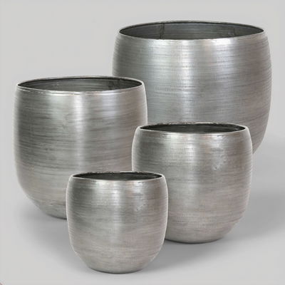 Kölle Pflanzgefäß 'Rowen', silber, 4-teiliges Set