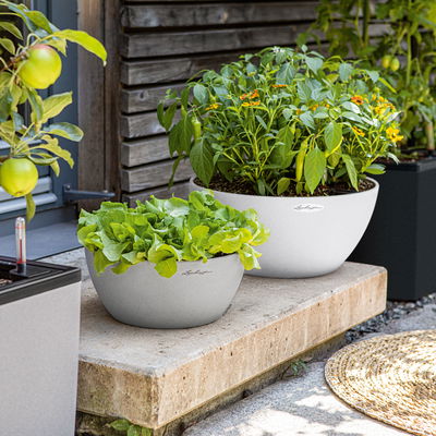 Lechuza 'Cubeto Stone 40', quarzweiß, ca. Ø 40 x 18,3 cm