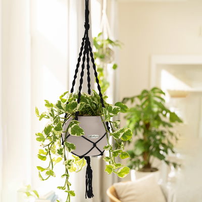 Lechuza Aufhängung 'Makramee Boho 90' für Puro Color 20, schwarz