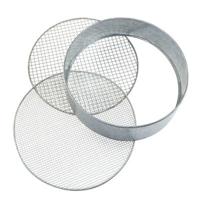 Metallrandsieb mit Wechselgitter, verzinkt, H10 x Ø39 cm