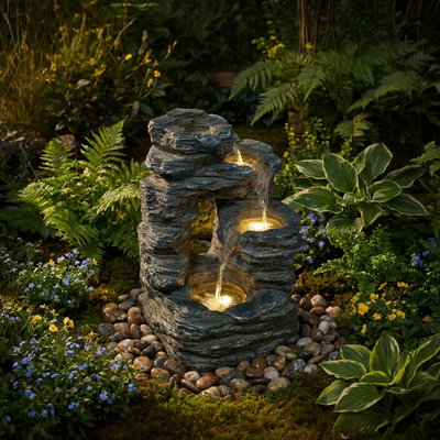 Brunnen, Holzoptik, 37 x 31 x 54 cm Brunnen, Holzoptik, 37 x 31 x 54 cm