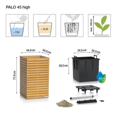 Lechuza Pflanzgefäß 'Palo Natural Wood 45 high', ca. 44 x 44 x H 77 cm Lechuza Pflanzgefäß 'Palo Natural Wood 45 high', ca. 44 x 44 x H 77 cm