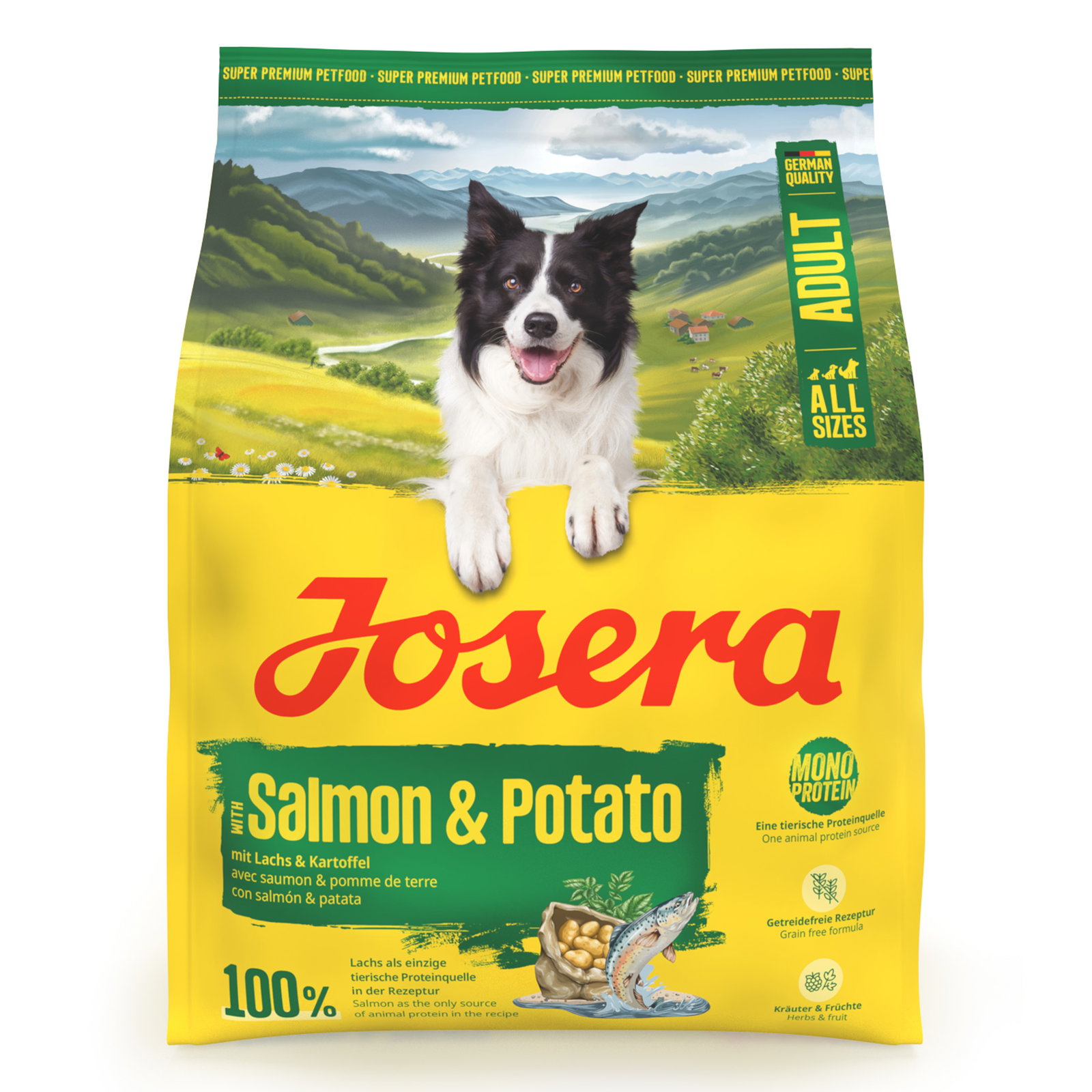 Josera Hundefutter Adult mit Lachs & Kartoffel, 900 g