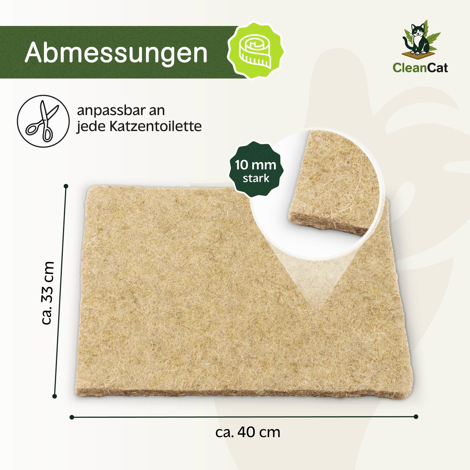 Rohrschneider Clean Cat Hanfmatte, 5er-Set, ca. 33 x 40 x H1 cm Rohrschneider Clean Cat Hanfmatte, 5er-Set, ca. 33 x 40 x H1 cm