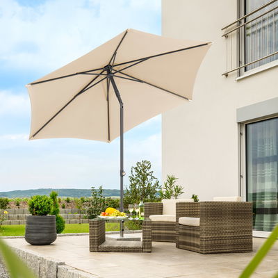 Mittelstockschirm 'Sevilla', Ø ca. 270 cm, natur