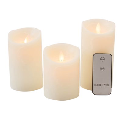 LED Echtwachskerzen 'Magic Flame', creme, 3 Kerzen inkl. Fernbedienung LED Echtwachskerzen 'Magic Flame', creme, 3 Kerzen inkl. Fernbedienung