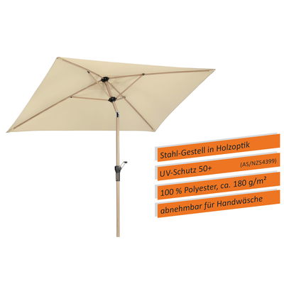 Sonnenschirm 'Cordoba', ca. 230 x 150 cm, natur