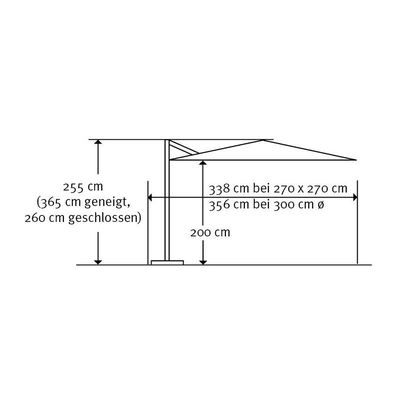 Schneider Sonnenschirm Rhodos eco Twist, 270 x 270 cm