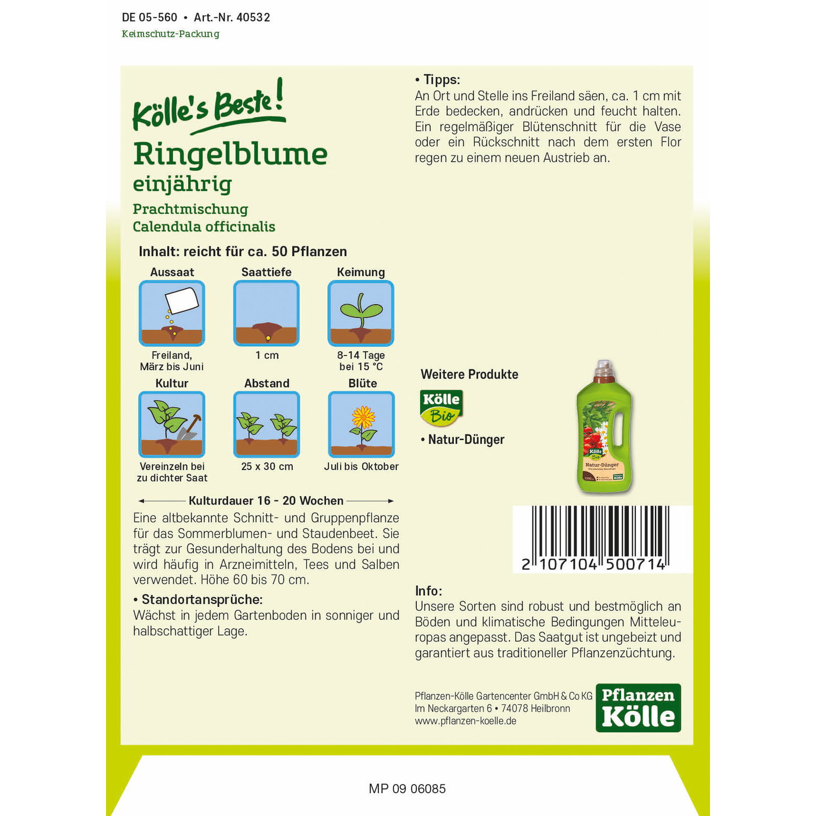 Kölle's Beste Blumensamen Ringelblumen (Calendula) Prachtmischung