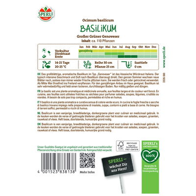 Sperli's Basilikum Genoveser, Ocimum basilicum