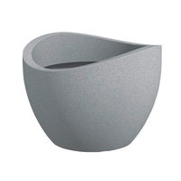 Pflanzgefäß 'Wave Globe', stony grey, Ø 30 x H 22 cm, 8 Liter